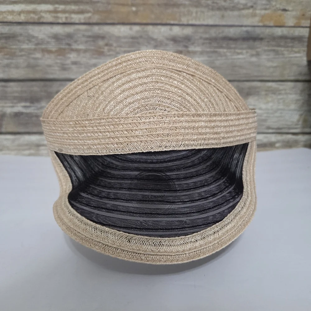 Eugenia Kim VICKY Straw Woven Weave Mesh Sun Visor Hat Accessory Natural